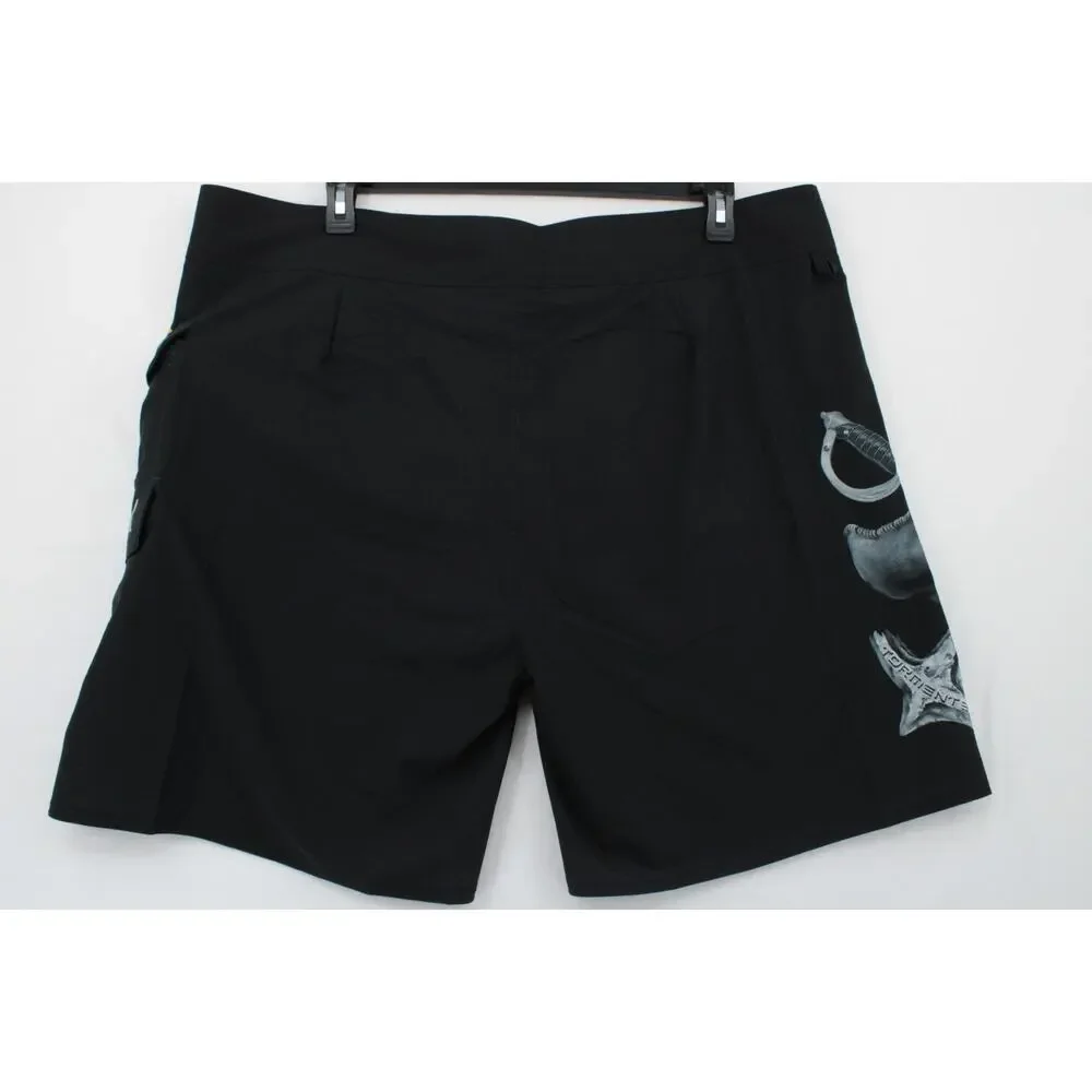 Tormenter Board Shorts Men 42 Barnacle Bill 8 Way Stretch SPF35 Swim Trunk Skull